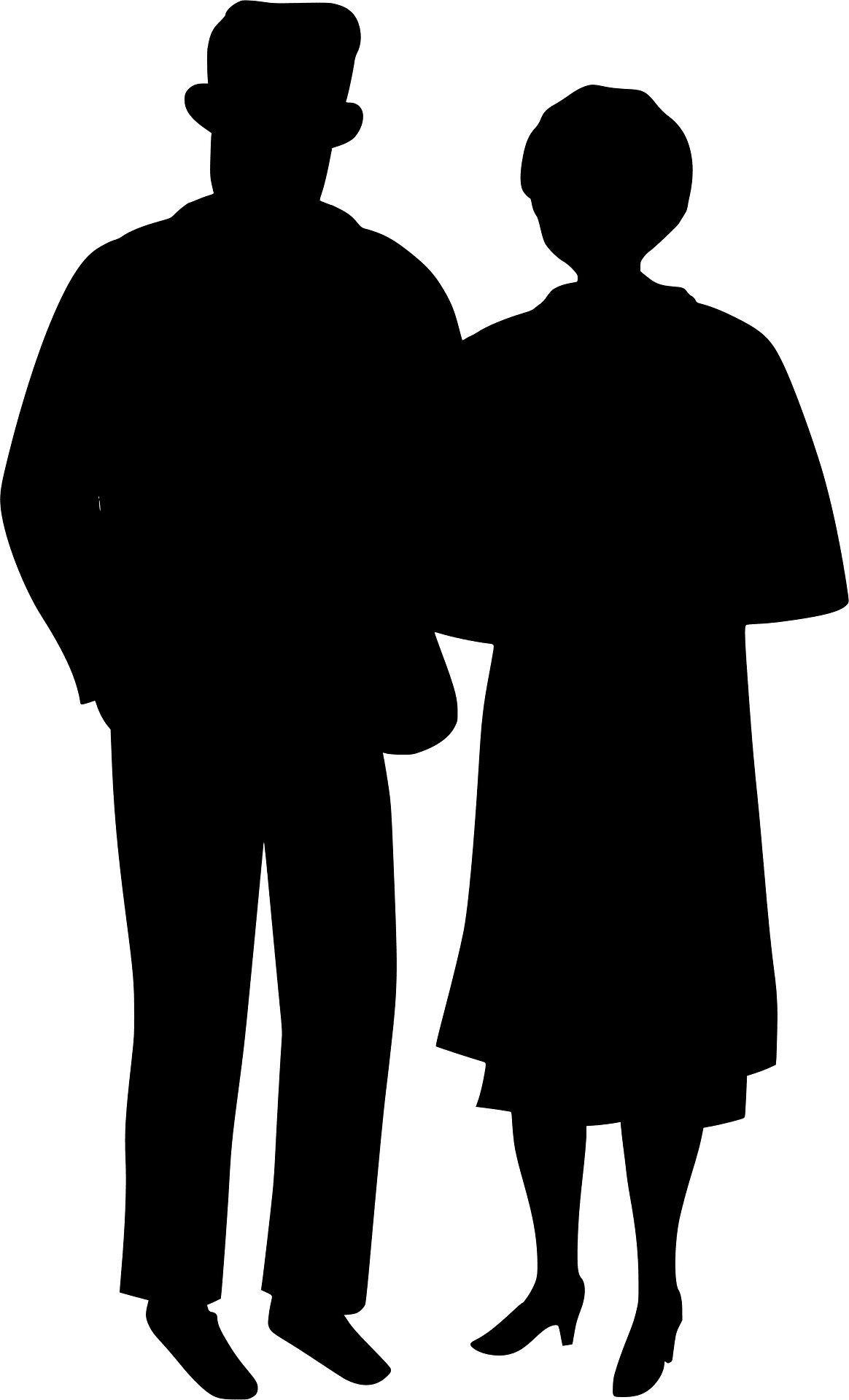 Elderly couple silhouette